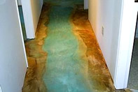 Multi colored concrete floor