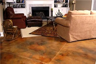 Brown stained livingroom floor